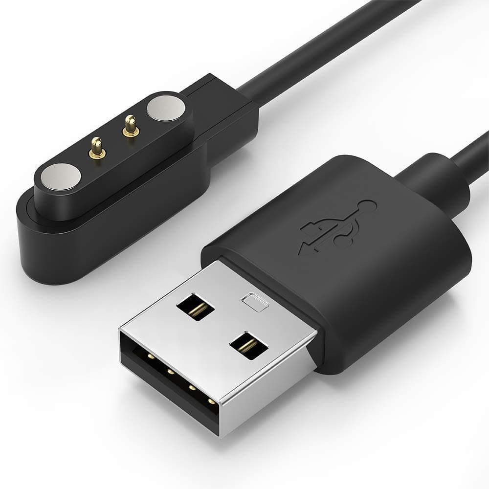 Lapster Smartwatch Usb Type Charging Cable Compatible With Noise, Boat, dizo, Fire Boltt, Beatxp, Fast-Track, Ptron 2 Pin Charger Watches (Cable Only)
