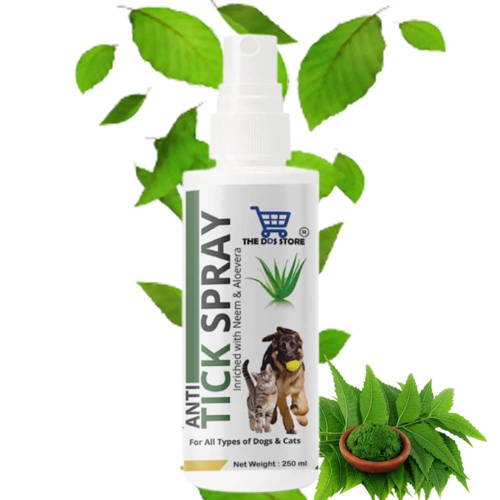 THE DDS STORE Dog Cat Naturals Flea And Tick Spray 250 Ml, Relieves Itching And Irritation On Cats And Dogs