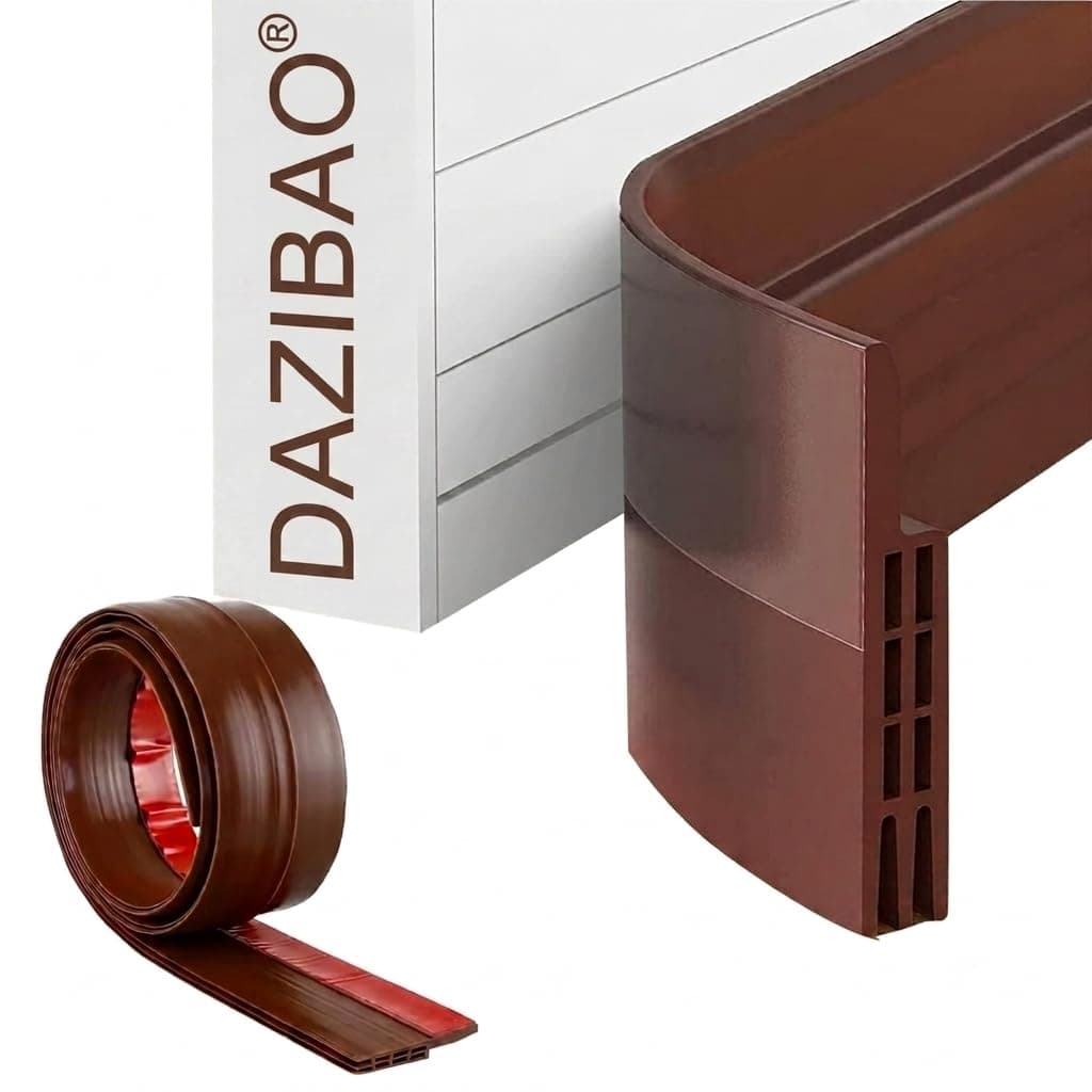 DAZIBAO® Silicone Door Bottom/Under Gap Filler Rubber Sealing Strip, Door Sealer Strip for Cockroach, Insect and Bugs, Seal Air & Dust, Brown, 39 inches