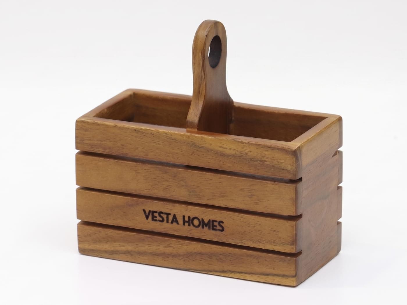 Vesta Homes Wooden Tableware Box - Spoon, Knife, Fork, Chopstick, Cutlery Holder/Organizer Stand for Kitchen, Dining Table | 15*5*16 cms | Handcrafter in India
