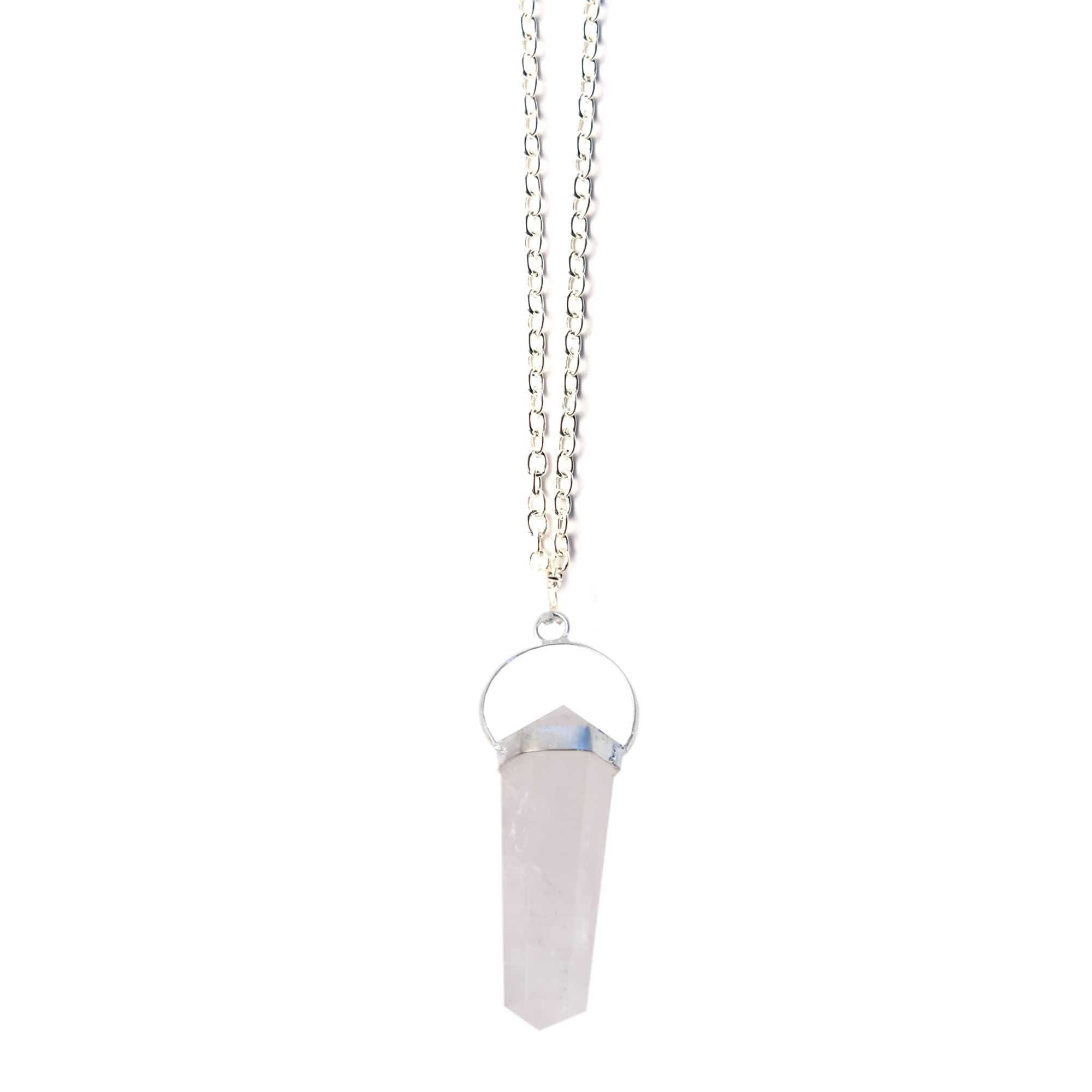 Crystal Pendants natural hexagonal and Heart Shaped crystal quartz/real crystal necklace pendants for jewelry making healing stone pendant