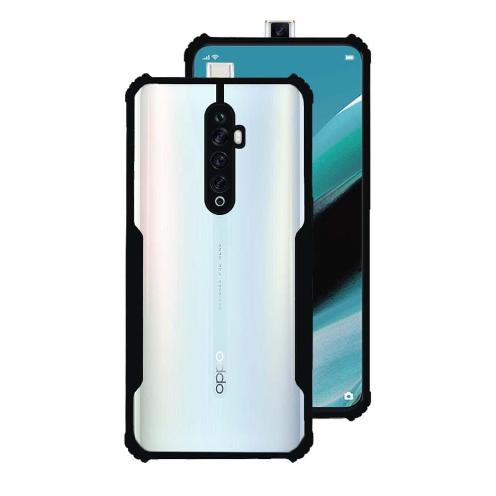 7SEVEN® Ipacky Back Cover for Oppo Reno 2F | Oppo Reno 2Z Mobile Back Case Shock Proof Design Camera Edges Protection Crystal Clear Phone Case Precise Cutouts Matte Black Soft Bumper Cover