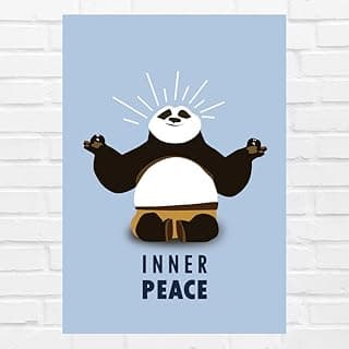 Good Hope - Inner Peace Panda Poster For Room & Office (12Inch X 18 Inch, Rolled) Home wall Decoration Bedroom Living Gift Painting sticker wallpaper Boys Hostel