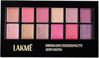 LAKMÉ Glitterati Chroma Chic Eye Shadow Palette, Highly Pigmented, Shimmery, Lightweight, Smokin Glam|| 12 g