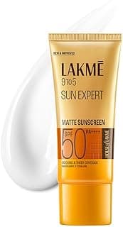 Lakme SPF 50 PA++++ Sunscreen Lotion for Bright Skin | In Vivo Tested | UVA UVB Blue Light Protection | Water light| No White Cast | Niacinamide| For All Skin Types | 50 ml