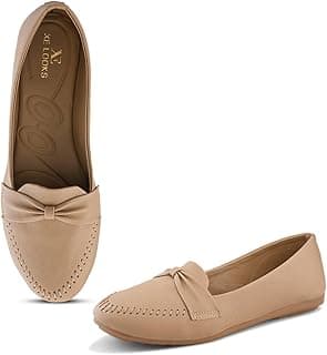 XE Looks Stylish Knotted Bow Loafers | Soft Matte Finish | Flexible & Everyday Wear For Girls & Womens
