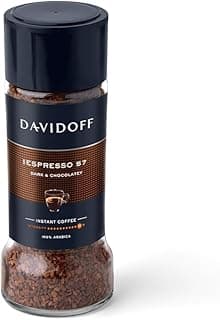 Davidoff Espresso 57 Intense Instant Coffee 11/12 Intensity - 100% Arabica, 90g, Granule, Glass Bottle