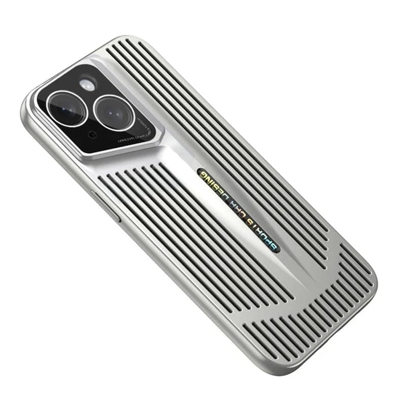 Scalebee Back Cover for Apple iPhone 15 Blade Cooling Heat Dissipation Electroplating Mobile Phone Case with Lens Protection Stylish Phone Case for iPhone 15 (Silver)