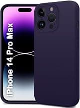 TheGiftKart Liquid Silicone Back Cover Case for iPhone 14 Pro MAX | Soft Micro-Fibre Lining Inside | Camera & Screen Protection | Shockproof Case Cover for iPhone 14 Pro Max (Silicone, Dark Purple)