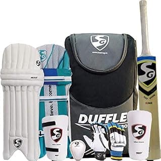 SG Summer Camp Kashmir Cricket Kit for All Ages, Black/Grey - Size 5