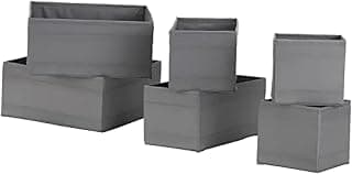 Ikea Fabric Storage Box, Set Of 6 _Sold By Bunnings Home (Dark Grey), 50 X 50 X 50 cm