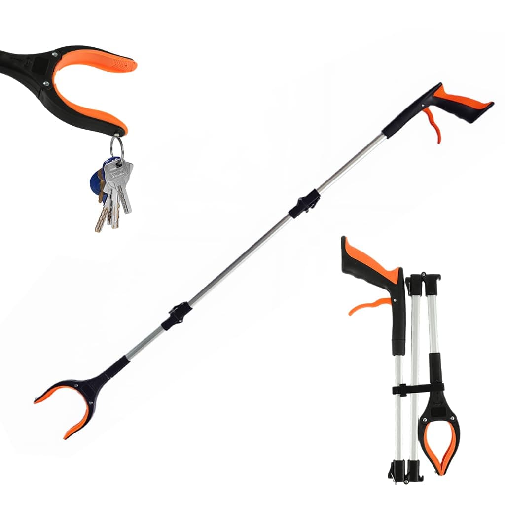 HASTHIP® 42.9'' Magnetic Grabber Reacher Tool Easy Squeeze Trigger Design Magnetic Grabber Foldable Pickup Tools for Litter Pick Up, Grabber Claw Pick Up Tool Assistaive Device for Elderly