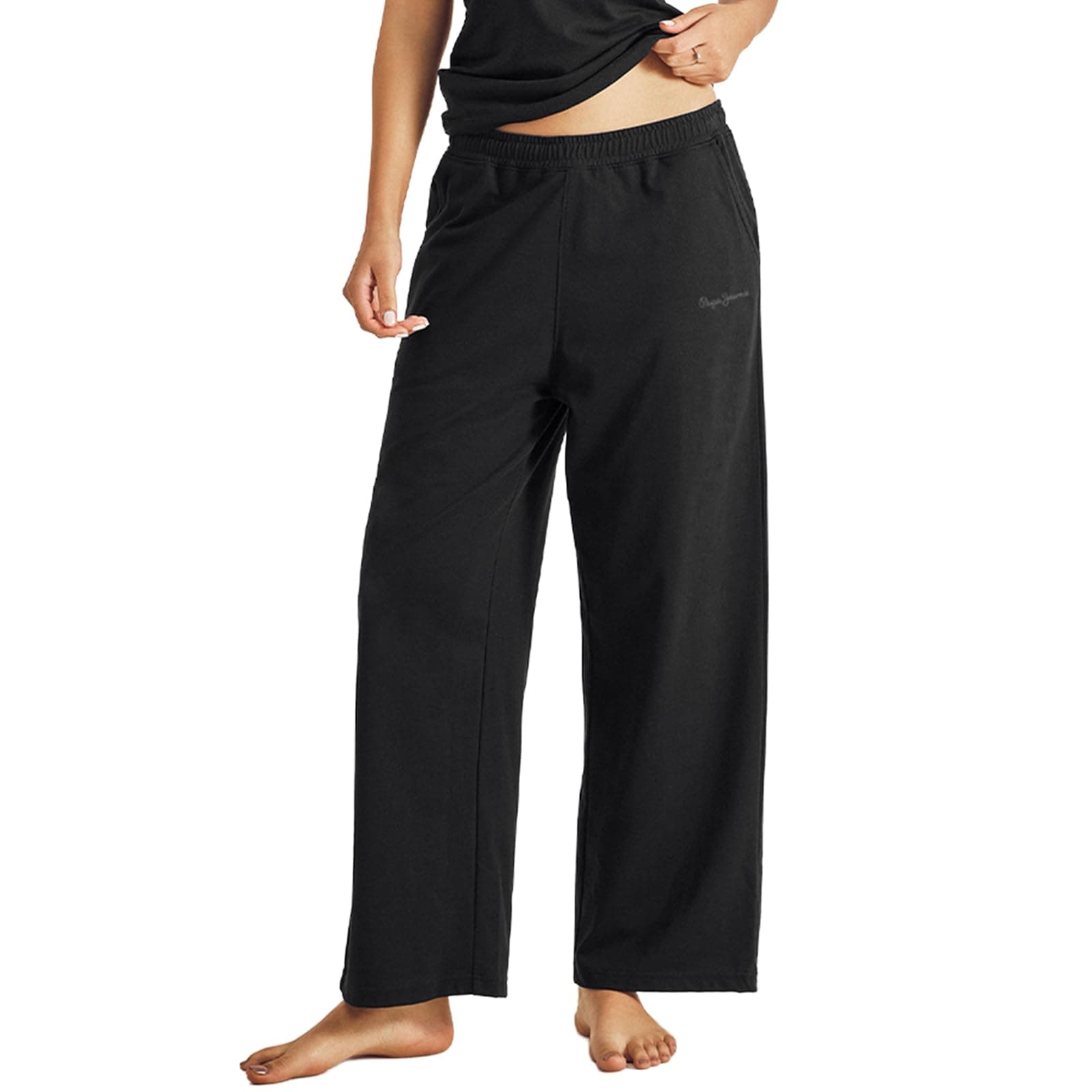 Pepe Jeans Women's Solid Cotton Poly Regular Fit Athleisure Track Pant | Comfortable Bottom for Gym, Yoga, Jogging & Everyday Wear | Soft Breathable Stretch Fabric | Elastic Waistband | Side Pockets