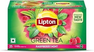 Lipton Raspberry Mint I 25 Tea Bags I Tasty Green Tea I Reduce Bally Fat