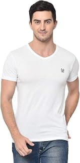 Mack Jonney White V Neck Cotton Tshirt for Men(Pack of 1)-VEE-WHITE01-L