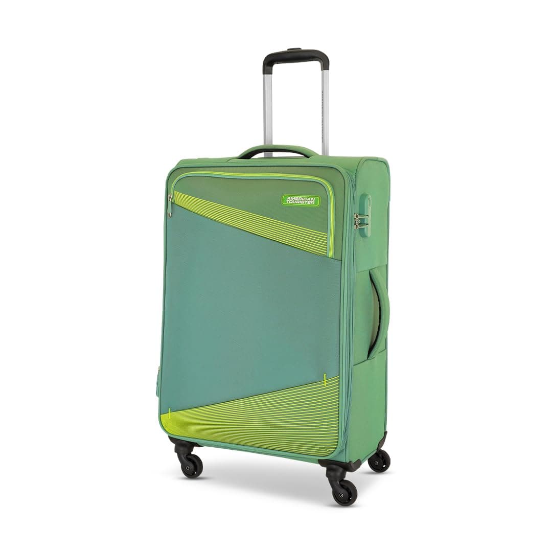 American Tourister Mystic | Luggage Trolley Bag (83 cm) | 360° 4 Wheel Travel Luggage | 1 Compartment | Soft Luggage Polyester Expandable Suitcase | Combination Lock | 3 Years Warranty | Piquant Green