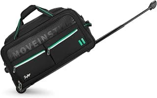 Skybags Muse 46 Liters Polyester 58 cm Medium Size | Stylish Duffel Trolley Bag with Two Wheels, Two Stage Push Button | Premium Zipper, Travel Bag| 3-Year International Warranty - Unisex (Black)