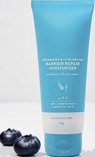 Moisturizer Barrier Repair Moisturizer For Normal, Dry, Combination & Sensitive Skin | 120 Hrs Moisturization, With 5 Ceramides & Hyaluronic | Repairs Damaged Skin Barrier, Non-Comedogenic | 50g