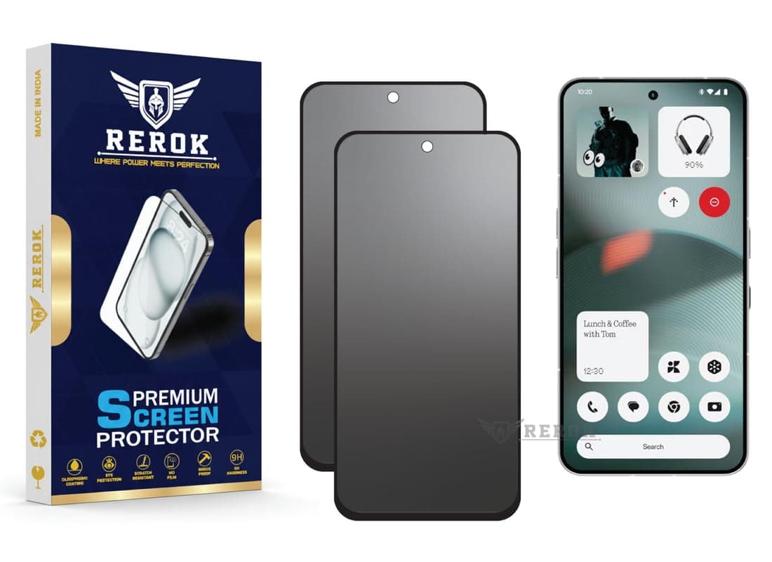 REROK Anti-Glare Matte Tempered Glass Screen Protector Compatible with Nothing Phone 3 [Pack of 2] | Anti-Fingerprint, Scratch Resistant, Case Friendly, Easy Installation Kit