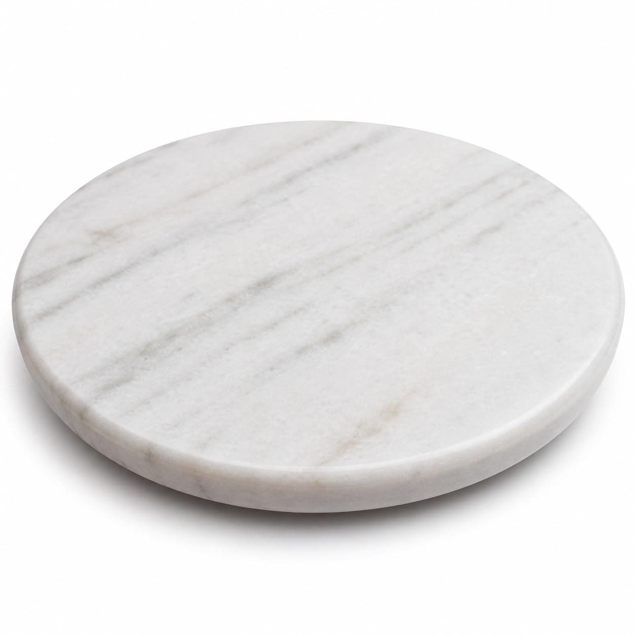 Handcrafted Marble Chakla | Heavy Stone Roti Maker Rolling Board | Dough Kneading Plate & Pastry Board for Kitchen (White, 9 Inches)