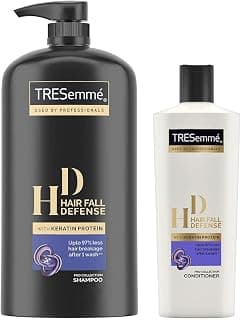 TRESemme Hair Fall Defence Shampoo 1L + Conditioner 190 ml | with Keratin Protein| Up to 97% less hair breakage after 1 wash | Used by professionals