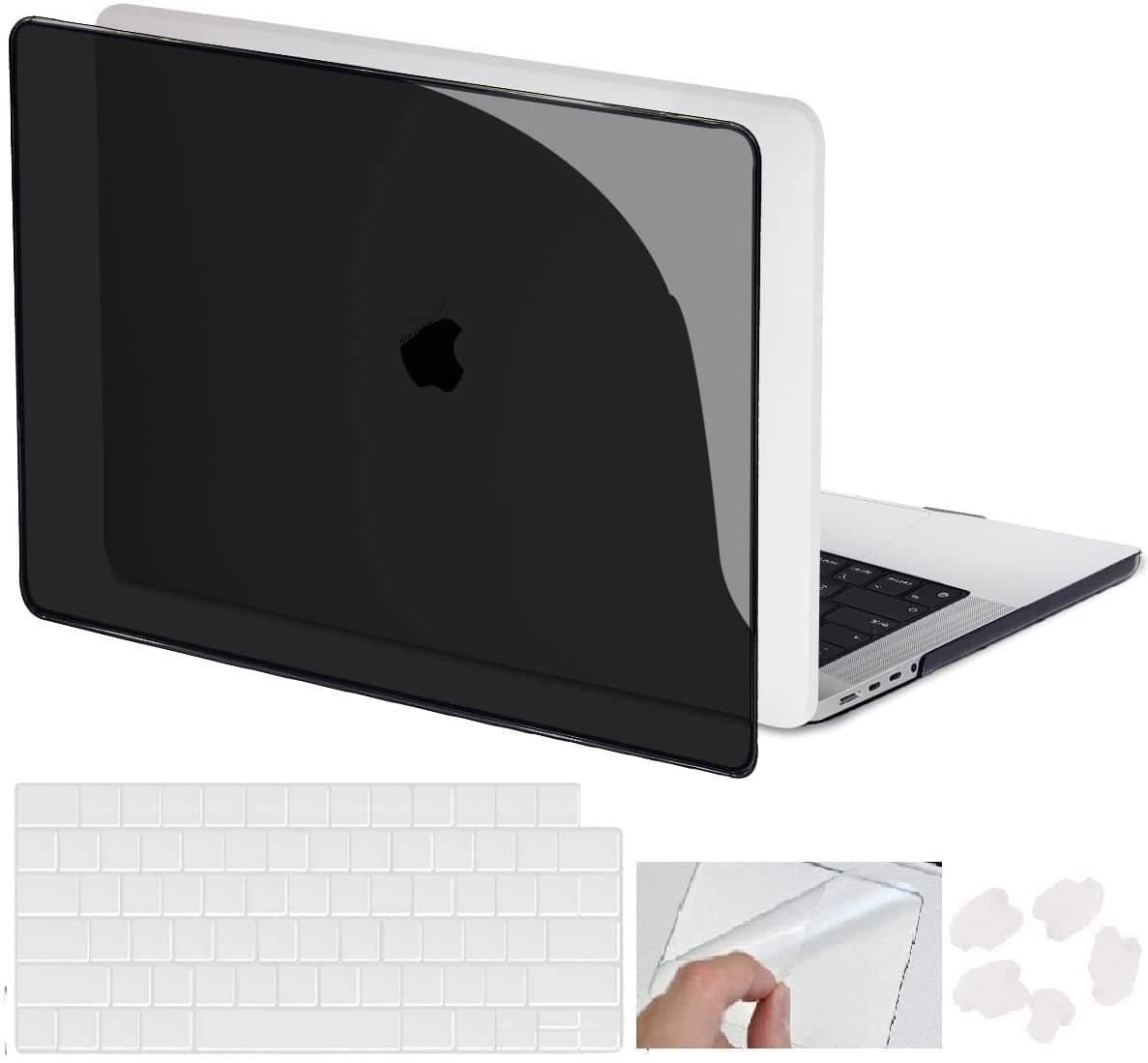 MOCA Hard Shell Case Cover for M1 MacBook Air 13 inch [2022, 2021-2018 Release] M1 A2337 A2179 A1932 with Retina Display Touch id MacBook Air Shell Case Cover (Crystal Black)