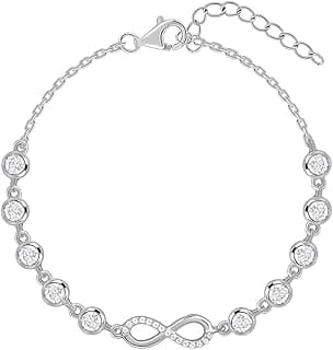 GIVA 925 Silver Infinity Linked Bracelet, Adjustable | Gifts for Women and Girls | With Certificate of Authenticity and 925 Stamp | 6 Months Warranty