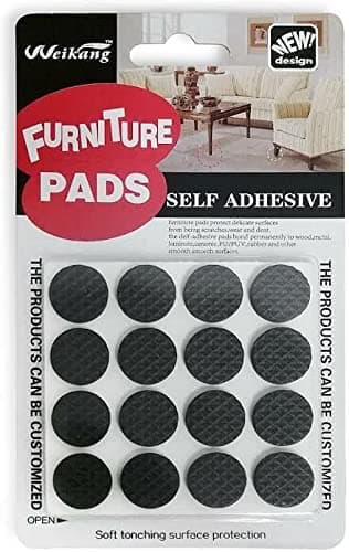 Prostuff.in Furniture Pads Kit || Round Rubber Floor Protector Non Slip Furniture Pads Sofa Bed, Dining Table,Dining Chairs Balance Pad Noise Insulation Pad,2 CM, Black, 32 Pcs