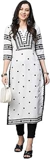 GoSriKi Women's Cotton Blend Straight Fit Straight Kurta