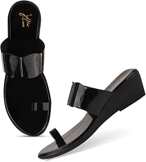 JM LOOKS Women's Embellished One-Toe Slip-On Wedges Stylish Comfort for Every Step For Women