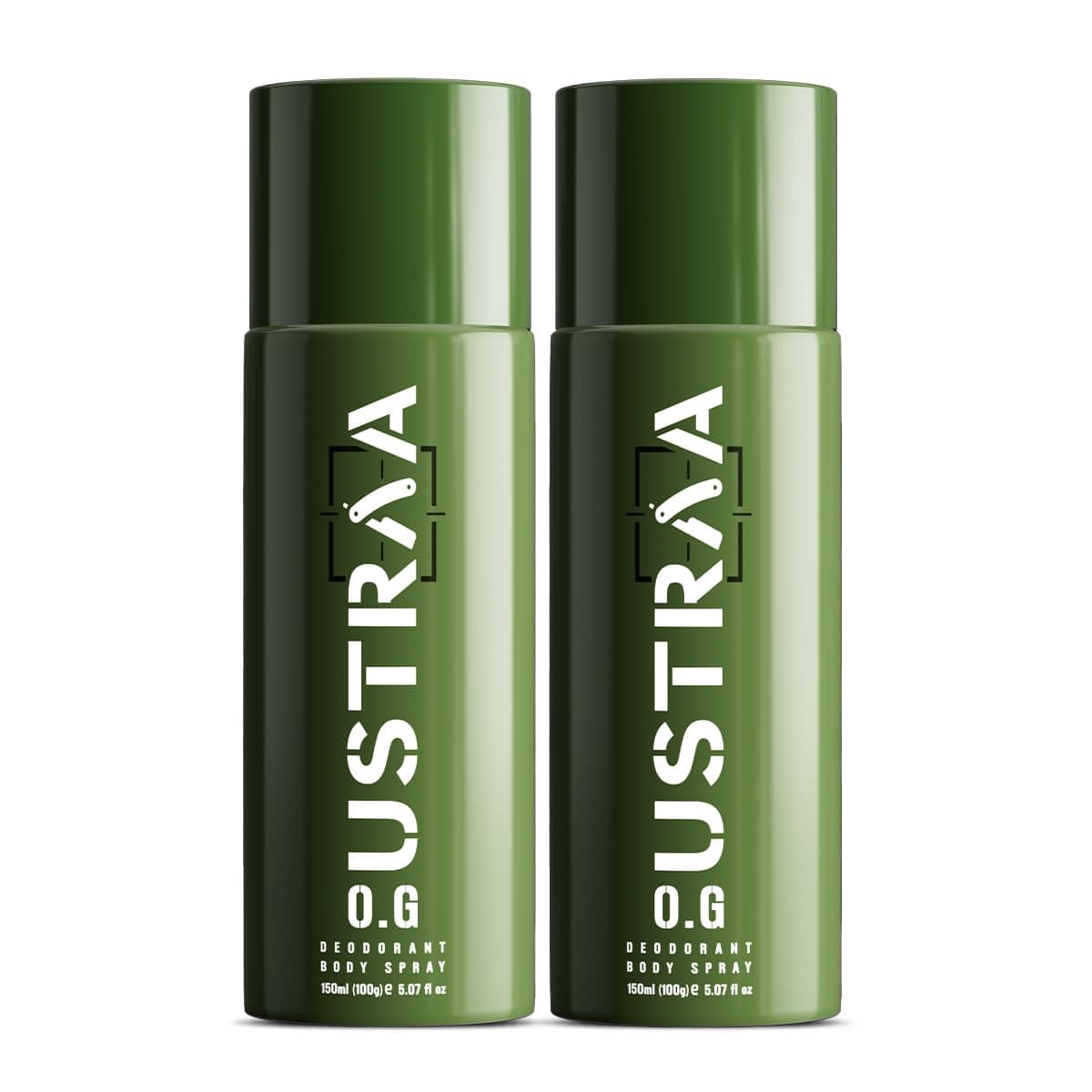USTRAA O.G Deodorant Body Spray For Men - 2 x 150 ml | Strong Passionate Fragrance | Skin-friendly Deodorant with Mist Spray | Fights Odour | Good For Day Occasions (Set of 2)