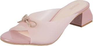 Mochi Women's Block Heel Metal Trim Fashion Sandal