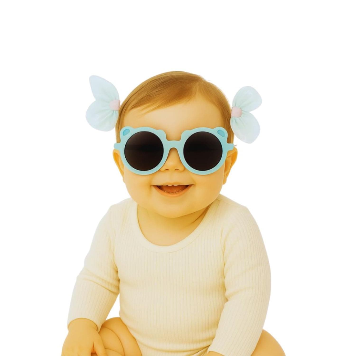 ANNACREATIONS 1 Sunglasses and 2 Cute Hair Bow Clip for Kids – Fun Hair Accessory for Baby Boys & Baby Girls
