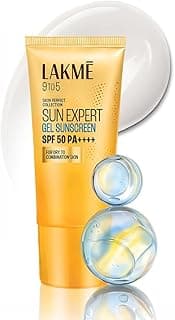 LAKMÉ Sun Expert SPF 50 PA+++ Gel Sunscreen, Niacinamide | Water-Light|For Oily & Combination Skin| Non-sticky | For All Skin Types, For UVA/B Protection,No White Cast 50g