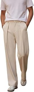 KOTTY Men’s Wide Leg Casual Style Korean Trousers with Relaxed Fit Tailoring Modern Structured Design for Professional Wear