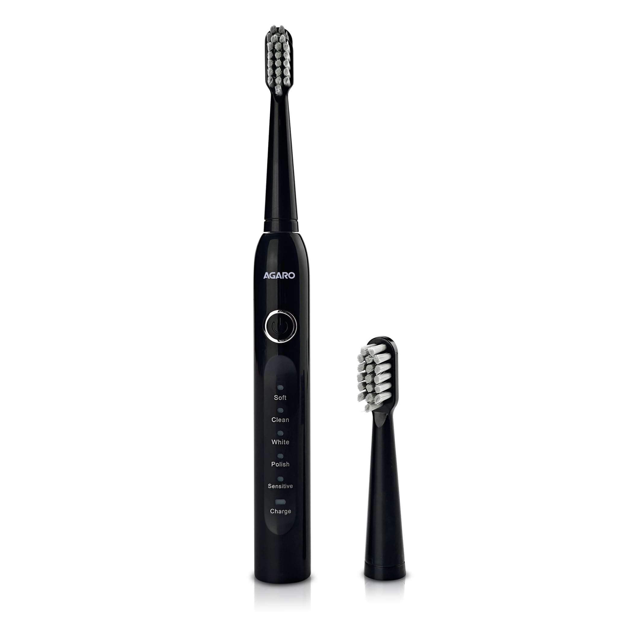 AGARO COSMIC ADVANCE Sonic Electric Tooth Brush For Adults With 5 Modes, 2 Brush Heads & Rechargeable With 4 Hours Charge Lasting Up To 25 Days, Power Toothbrush, (Black)