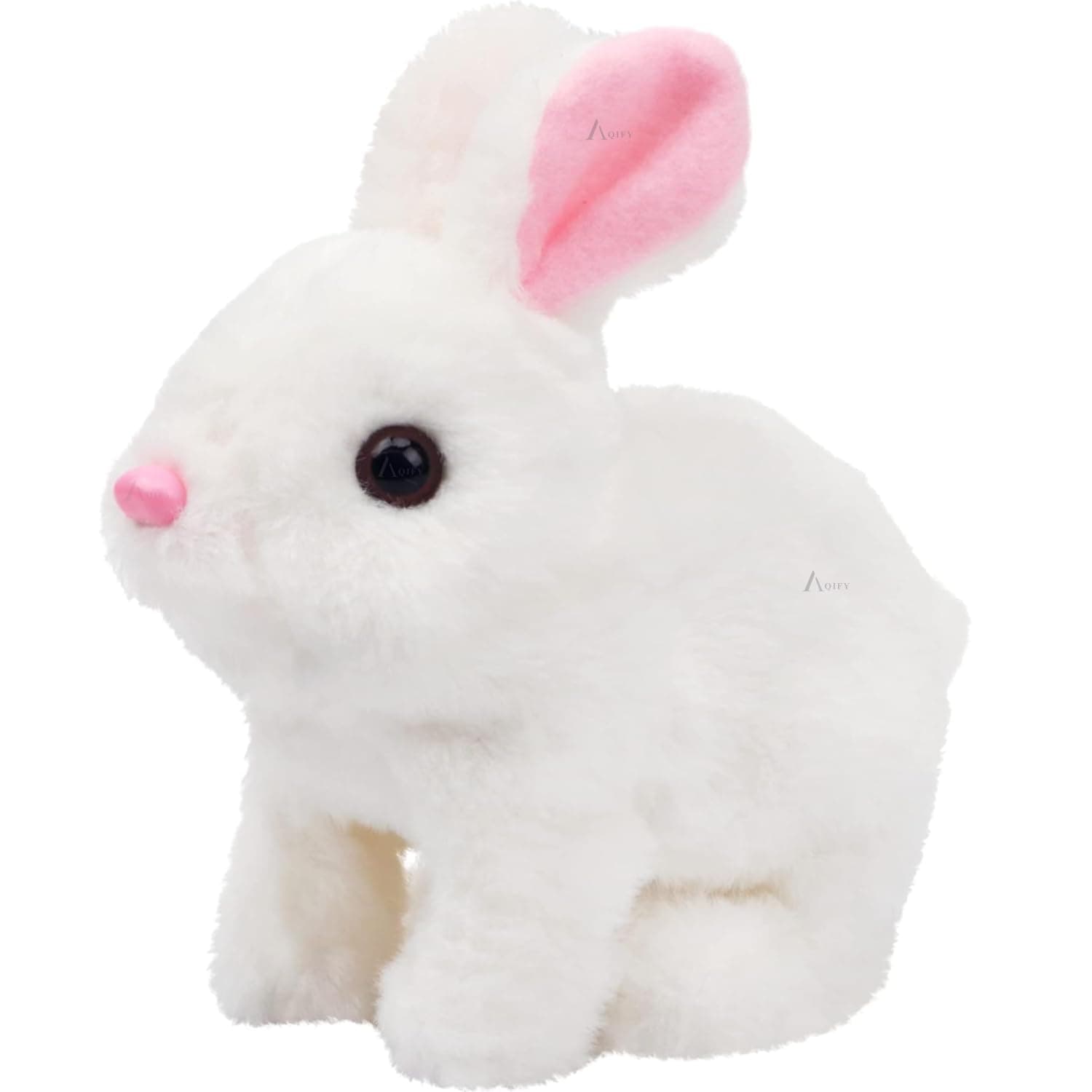 Aqify Hopping Walking Bunny Toy with Sounds, Jumping Rabbit Wiggling Ears, Twitching Mouth and Nose, Educational Interactive Bunny Rabbit Toy for Baby Kids