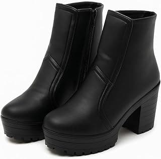 NZS Women’s Chunky Heel Ankle Boots – Side Zip Short Booties || Non-Slip Sole, Comfortable Block Heel Fashion Boots