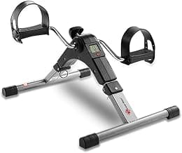 PowerMax Fitness BS-MINI Mini Cycle Pedal Exerciser with Adjustable Resistance and Digital Display - for Light Leg and Arm Exercise and Physiotherapy at Home
