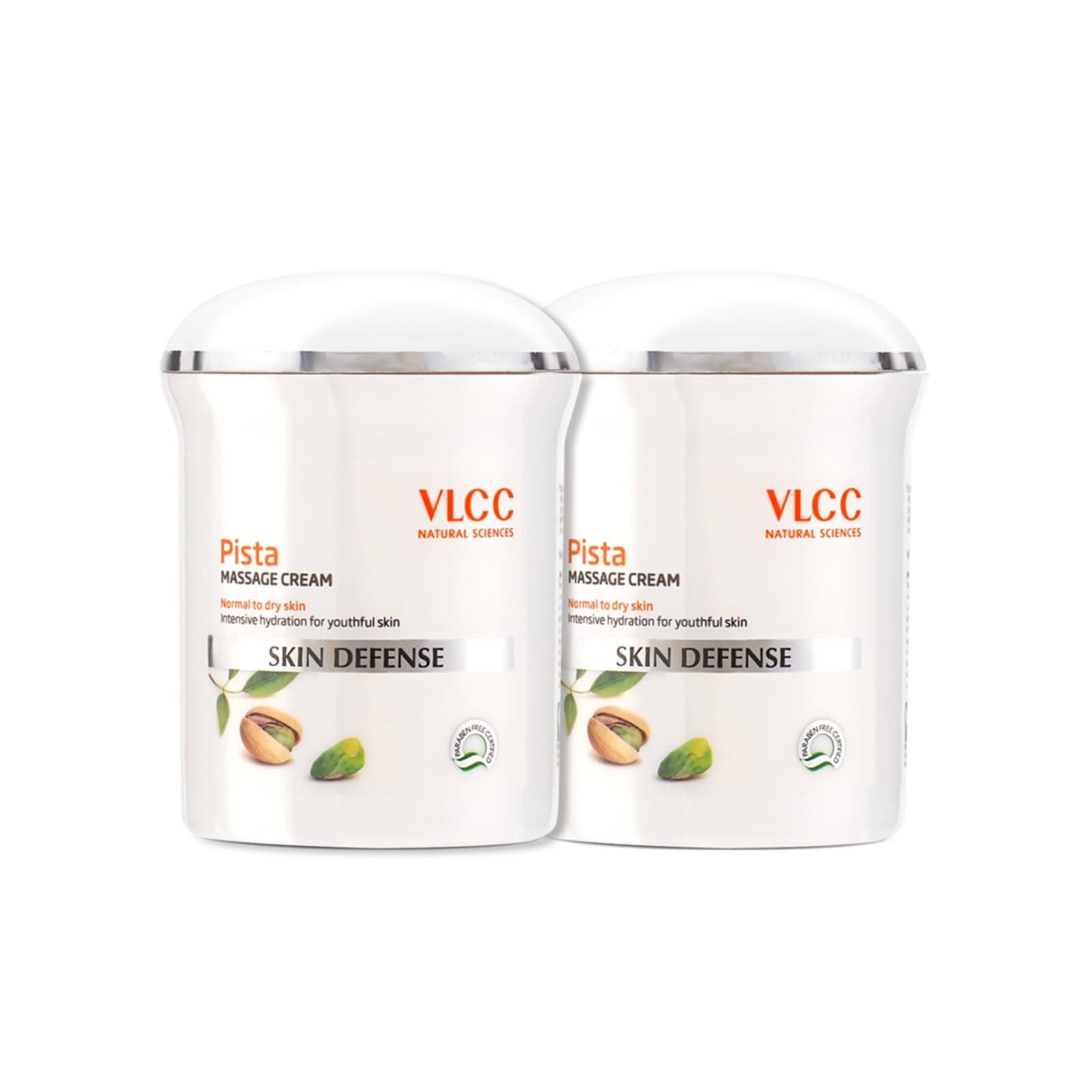 VLCC Pista Massage Cream 50g X 2 (Pack of 2) - For Intensive Hydration & Radiance | Improves Skin Complexion | Protects and Strengthens the Skin | Power of 10 Natural Extracts.
