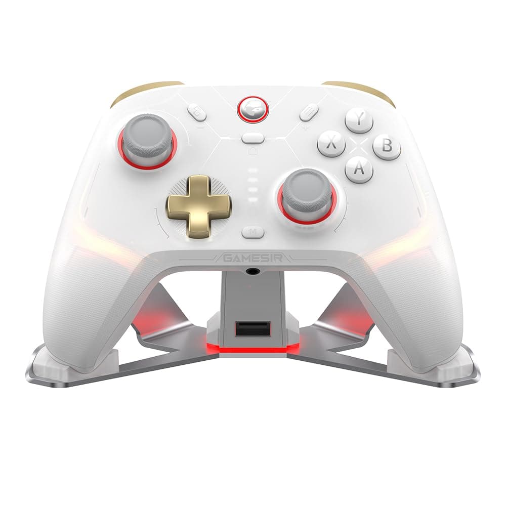 GameSir Cyclone 2 Wireless Controller for PC/Switch/Android/iOS, 1000Hz Polling Rate, TMR Joysticks, Hall/Micro 2-in-1 Triggers，PC Gaming Controller with Charging Dock (White)