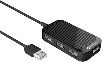 Portronics Mport 4D USB Hub Dock (4-in-1), Multiport USB Dock with Long Cable and up to 480 Mbps High Data Transfer Speed (Black)