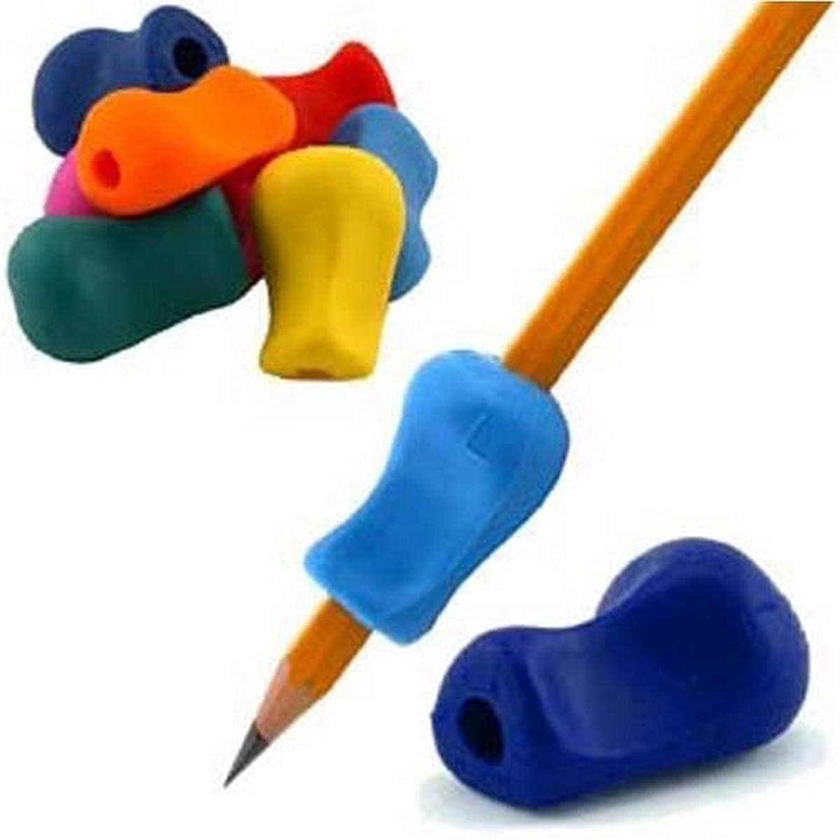 6 PCS Pencil Grips for Kids, Handwriting Aid and Pencil Holder, Multicolor | Six soft pencil grips help kids hold pencils comfortably and support proper finger placement for handwriting and drawing