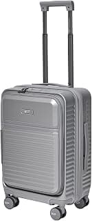 VIP FLEX9010 Expandable Cabin Trolley Bag 55cm | Small | Hard Luggage | 8-Wheel Business Travel Suitcase with 15.6" Laptop Compatible | Flushed TSA Lock | 3 Years International Warranty (Grey)