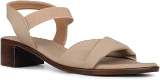 Inc.5 Women Brown Party and Club Wear Textured Round Block Sandals Heeled
