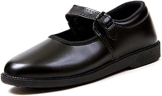 Liberty Girls Black & White School Shoes