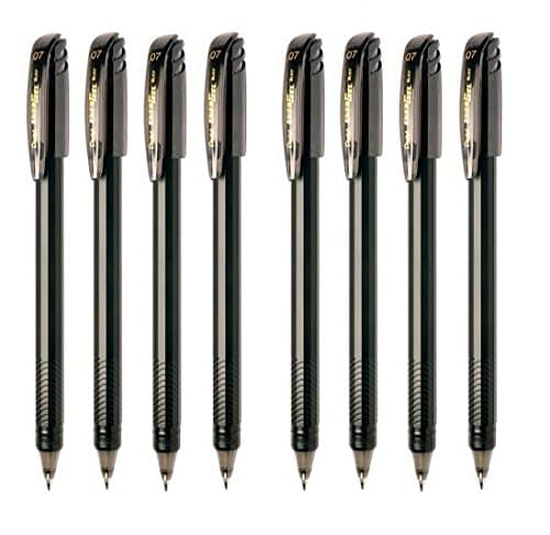 Pentel EnerGel 0.7mm Roller Gel Pen | Quick Dry Ink For Smudge-Free Writing | Lightweight Gel Pen For Smooth Writing Experience | Black Ink, Pack of 8 Pens (BL417)