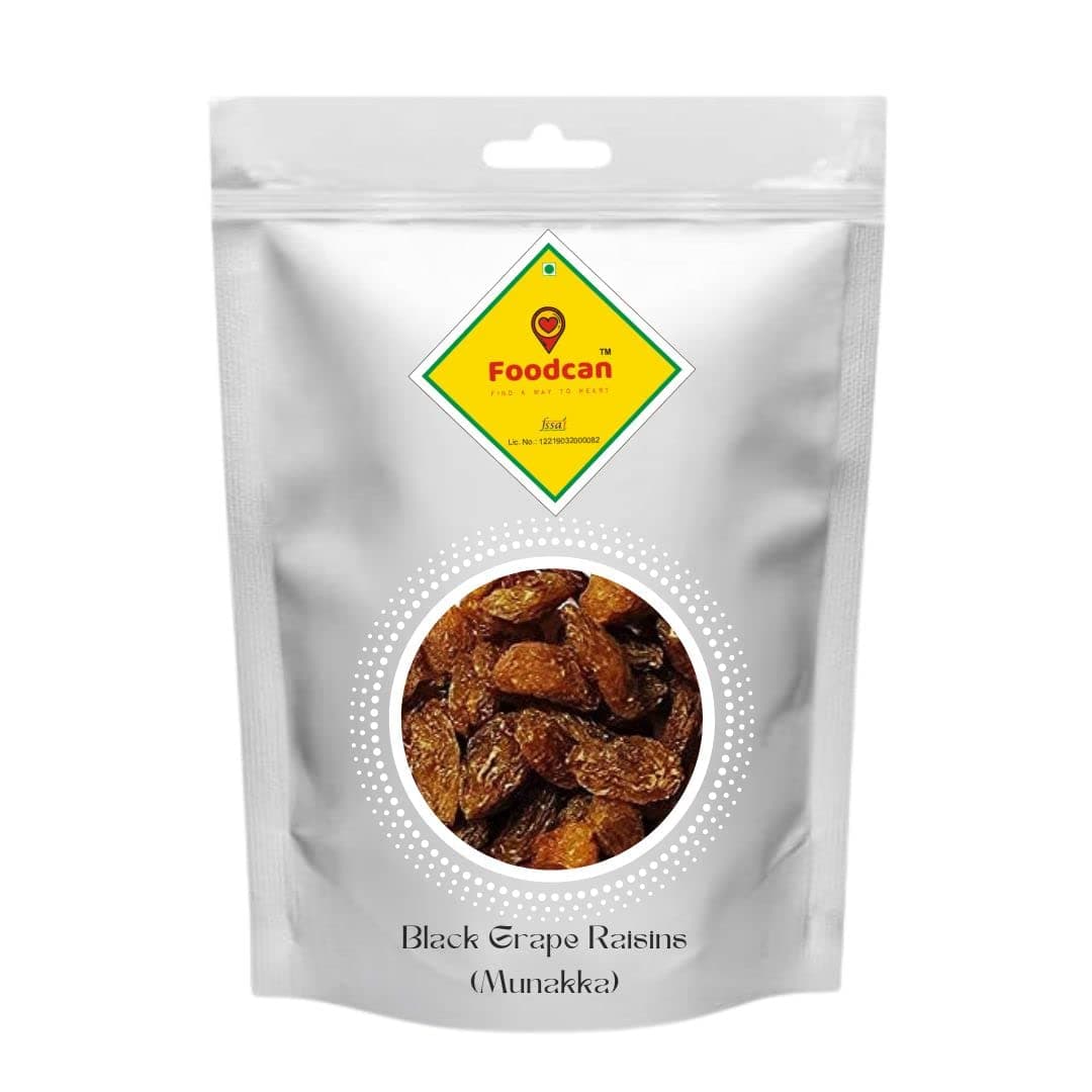 Foodcan Afghan Abjosh Munakka (Black Grape Munakka) 800 GM Pack | Natural Dried & Sweet Dryfruits | Fiberous & Delicious for Snacking | Premium & Healthy Snack for Immunity Booster, High Antioxidants