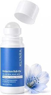 Klyara Under Arm Roll-On Deodorant with 5% Potassium Azeloyl Diglycinate | Brightens Underarms, Controls Odor, Soothes Skin | Alcohol-Free | For Men & Women | 50ml (PACK-1)