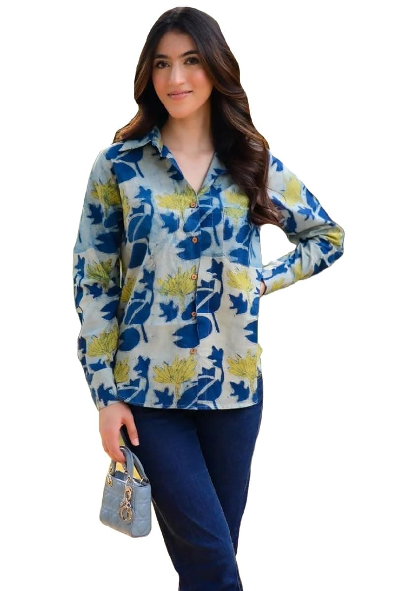 ANNI Designer Women Rayon Printed Regular Fit Shirt